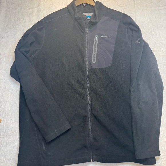 Eddie Bauer Fleece Jacket Mens Size 3XLT Black Full Zip Hiking Casual - Picture 1 of 9
